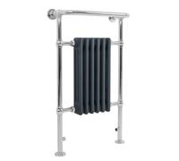MonsterShop Traditional Heated Towel Rail Radiator 950mm X 570mm Anthracite Grey