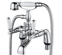 Traditional Bathtub Mixer Tap,Luckyhome Victorian Bath Shower Mixer Tap with Hand Held Shower