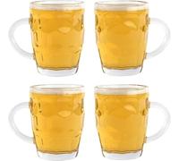 Traditional Beer Glasses | Set of 4 Pint Glasses | Old Fashioned Dimpled Beer Mug | Perfect for Garden Bar & Home Drinking | Britannia Pint Mug | Ale Tankards
