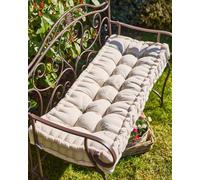 Traditional Belle Jardinere Green Summer Outdoor Garden Bench Cushion (L)112cm x (W)44cm Dibor Green Large