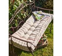 Traditional Belle Jardinere Red Summer Outdoor Garden Bench Cushion (L)112cm x (W)44cm Dibor Red Large