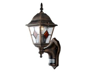 Traditional Black Brushed Gold Motion Sensor Outdoor Security Light
