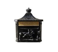 Traditional Black Post Letter Box Victorian Style Large Lockable Mailbox Wall Mounted