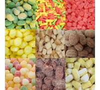 Traditional Boiled Pick n Mix Wrapped Sweets - Apple & Custard, Kola Cubes, Sherbet Lemons, Herbal Ovals, Fizzy Fish, and More (3Kg, Random Mixed)