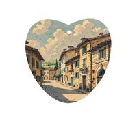Traditional Brick Houses Car Air Freshener Hanging, Long Lasting Scented Car Aromatherapy Tablets, Love form Fragrance Scented Cards for Vehicles, Bedroom, Wardrobe White-style