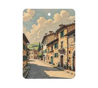 Traditional Brick Houses Car Air Freshener Hanging, Long Lasting Scented Car Aromatherapy Tablets, Square Fragrance Scented Cards for Vehicles, Bedroom, Wardrobe Gray-style