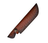 Traditional Brown Leather Cover Reinforced Stitching for Fixed Folding Everyday Adventure Use Cutter Owner