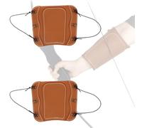 Traditional Brown Suede Leather Archery Arm Guard One Size with Cord Strap for Hunting Target Shootig Practice Bow Longbow Adults