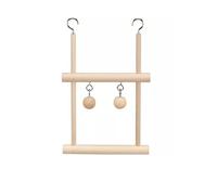 Traditional Budgie Swing Wooden Two Perches With Metal Hooks & Balls 12cm x 20cm