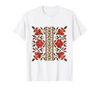 Traditional Bulgarian Shevitsa Floral Pattern T-Shirt