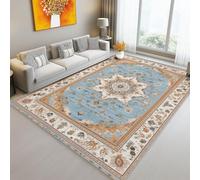 Traditional Carpet Pattern Area Rug 100 X 150 Cm Blue Brown Washable Living Room Rug Non-Slip Soft Accent Flannel Carpet For Living Room Bedroom Home Office Dining Room Kitchen