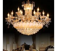 Traditional Cascading Crystal Candle Chandeliers Gold Finish Raindrop Chandelier Luxury Ceiling Light Fixture 20 Lights Hanging Pendant Light for Living Room,Hanging Light