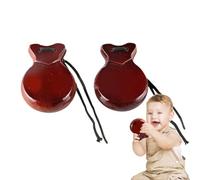 Traditional Castanets, 2pcs Kid Wooden Castanet Instrument, Creative Hand Castanets, Spanish Hand Percussion Instruments, For Boys Girls Kids, Fun and Educational Musical Toys