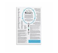 Traditional Catholic Prayer Poster, The Holy Rosary Guide Canvas Print for Wall Decor in Bedroom, Living Room(Unframed,12x18inch(30x45cm))