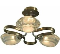 Traditional Ceiling Light Fitting Antique Brass 3 Way Globe Flush Pendant