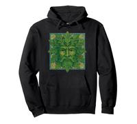 Traditional Celtic Pagan Green Man Mosaic Art Pullover Hoodie