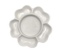 Traditional Ceramic Paint Palette Tray White Portable Porcelain Palette Flower Shaped Plum Blossom Paint Plate For Artist For Watercolor,Gouache(15cm)