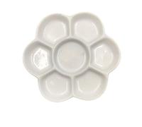 Traditional Ceramic Paint Palette Tray White Portable Porcelain Palette Flower Shaped Plum Blossom Paint Plate For Artist For Watercolor,Gouache(10.5cm)