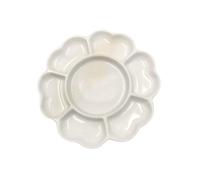 Traditional Ceramic Paint Palette Tray White Portable Porcelain Palette Flower Shaped Plum Blossom Paint Plate For Artist For Watercolor,Gouache(16.5cm)