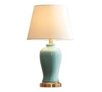 Traditional Ceramic Table Lamp with Dimmer Switch - Ideal for Bedside, Nightstand, or Desk - White Shade - 33x60cm