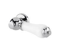Traditional Ceramic Toilet Handle Flush Cistern Lever | Chrome Plated Metal Flush Handle | Toilet Cistern Replacement Flush Lever | Toilet Flush Tank Lever | Chrome Plated Handle with Adjustable Arm
