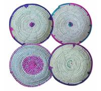 Traditional Chaba Roti Naan Chapati Basket Set of 2 - Handwoven Bread Trays
