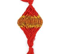 Traditional Chandan Beads & Rudraksha Rakhi Set for Brother & Sister-in-Law, Pack of 3-11, Red Thread with Roli Chawal (One Size, 3, Pack)