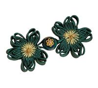 Traditional Cheongsam Knot Button Flower Shape Fabric Chinese Closures Buttons Sewing Fasteners for Clothing Decoration Cheongsam Button Sewing Fasteners Chinese Flower Shape Decorative for Clothing