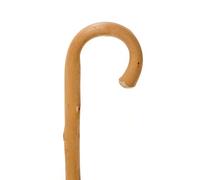 Traditional Chestnut Wooden Walking Stick with a Crook Handle and Ferrule NHS Style (965mm)