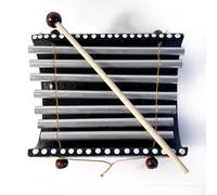 Traditional Chime Xylophone with Aboriginal style decoration, Handcrafted Percussion Instrument with beater