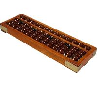Traditional Chinese Abacus, 13-Column Wooden Arithmetic Tool for Math Learning, Kids & Adults, Vintage Brown