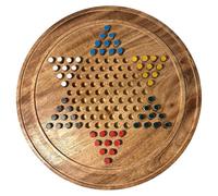 | Traditional Chinese Chequers/Halma Style Board with Wooden Pieces | Classic Family Strategy Game Set