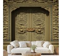 Traditional Chinese Classical Door Mural Dragon Cloud Pattern Wallpaper 300x210 cm Luxury Decoration Wall Decals Peel and Stick Wall Art for Bedroom Kitchen Bathroom Stickers Home Decor gu61l