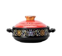 Traditional Chinese Clay Pot Casserole Lid,Round Ceramic Hot,High Temperature Stew Pots Soup for Stews, Soups, and Slow Cooking