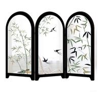 Traditional Chinese Design Acrylic Folding Screen Mirror for Tabletop Use in Contemporary or Heritage Home Decor Settings (E)