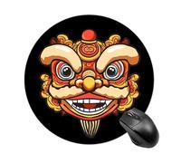 Traditional Chinese Dragon Round Gaming Mousepad Rubber Base Desk Mat for Office Laptop Computer