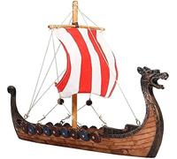 Traditional Chinese Dragon Vikings Dragon Pirate Sailboat Resin Crafted Boat Model Viking Pirate Ship Art Craft Boat Ofiice Decoration