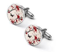 Traditional Chinese Flowers Butterfly Mens Classic Cufflinks Custom Shirt Cuff Links Jewelry Accessories for Business Wedding 0.7" 0.8"