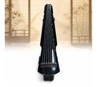 Traditional Chinese Guqin Fir Wood Cinnabar Style | Serves as a beautiful centerpiece for meditation and musical expression.(Black)