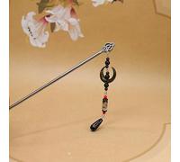 Traditional Chinese Hair Stick, Plum Blossom Jade Tassel Hairpin, Green Moon Design