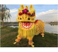 Traditional Chinese Lion Dance Costume for Adults, Double Lion Mascot Outfit for Spring Festival and Cultural Performances