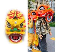 Traditional Chinese Lion Dance Costume for Kids, Dragon Poi Folk Art Performance Outfit for Festival and Party Events