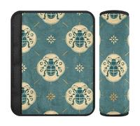 Traditional Chinese Pattern Lady Bug Teal 2 Pack seat Belts Covers Release Stress to Your Neck and Shoulders for Truck accesorios para carro