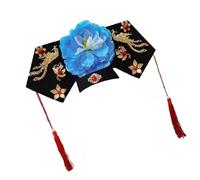 Traditional Chinese Princess Styles Headpiece In Blue With Beadwork Suitable For Cultural Enthusiasts And Theme Parties