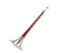 Traditional Chinese Red Sandalwood Suona Shawm, Professional Double Reed Woodwind Instrument for Performance & Practice, Multiple Keys Available(D)