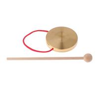 Traditional Chinese Small Gong With Mallet - 4.72 Inch Brass Hand Gongs | Children’s Percussion Instrument For Rhythm Training | Mini Celebration Gong For Festivals, Parades & Home Play