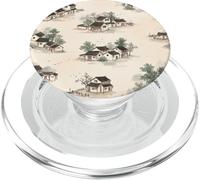 Traditional Chinese Village Watercolor Landscape PopSockets PopGrip for MagSafe