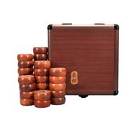 Traditional Chinese Xiangqi Rosewood Chess Set for 2 Players - Portable Travel Board Game with Leather Chessboard & Gift Box (4.8cm/1.9in)