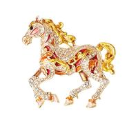 Traditional Chinese Zodiacs Horse Brooch Alloy Craftsmanship For Sensitive Skin Wardrobe Versatile Decorative Pin
