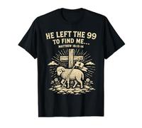 Traditional Christian Cross | Matthew 18:12-14 Vintage Faith Value Graphic T-Shirt